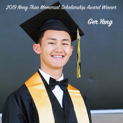 Ger Yang graduation photo in cap and gown